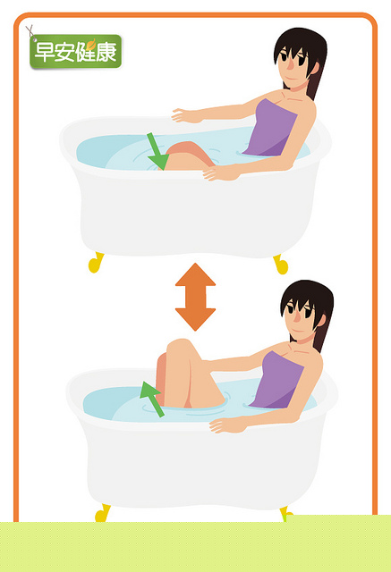 泡澡时扭扭腰消除便祕