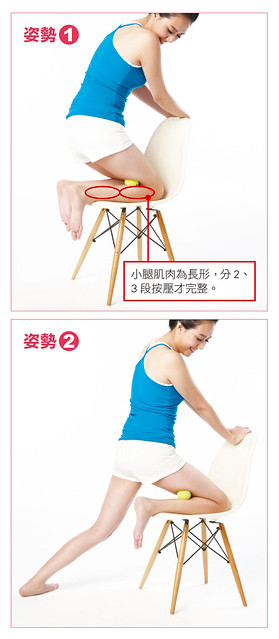 小腿抽筋、下肢水肿、跟腱拉伤：按摩小腿后侧