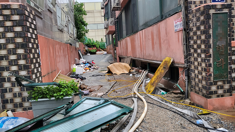 已排完积水的事故现场。澎湃影像 图